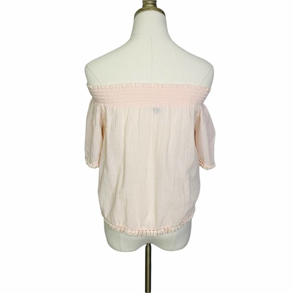 Aerie Off the Shoulder Crop Blouse XS Blush Pink 2653 - Picture 5 of 9